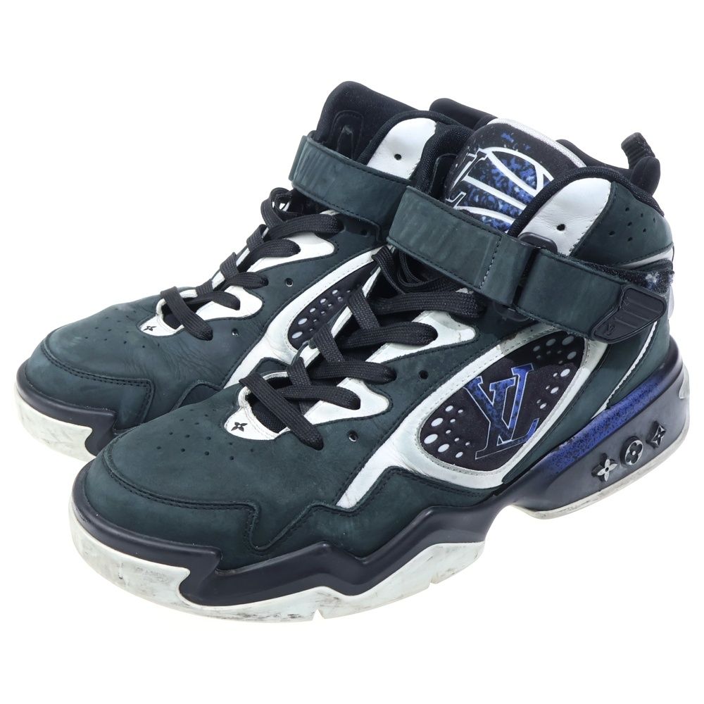 Louis Vuitton LV Treille Fabric High Cut Sneakers Black White — view 2