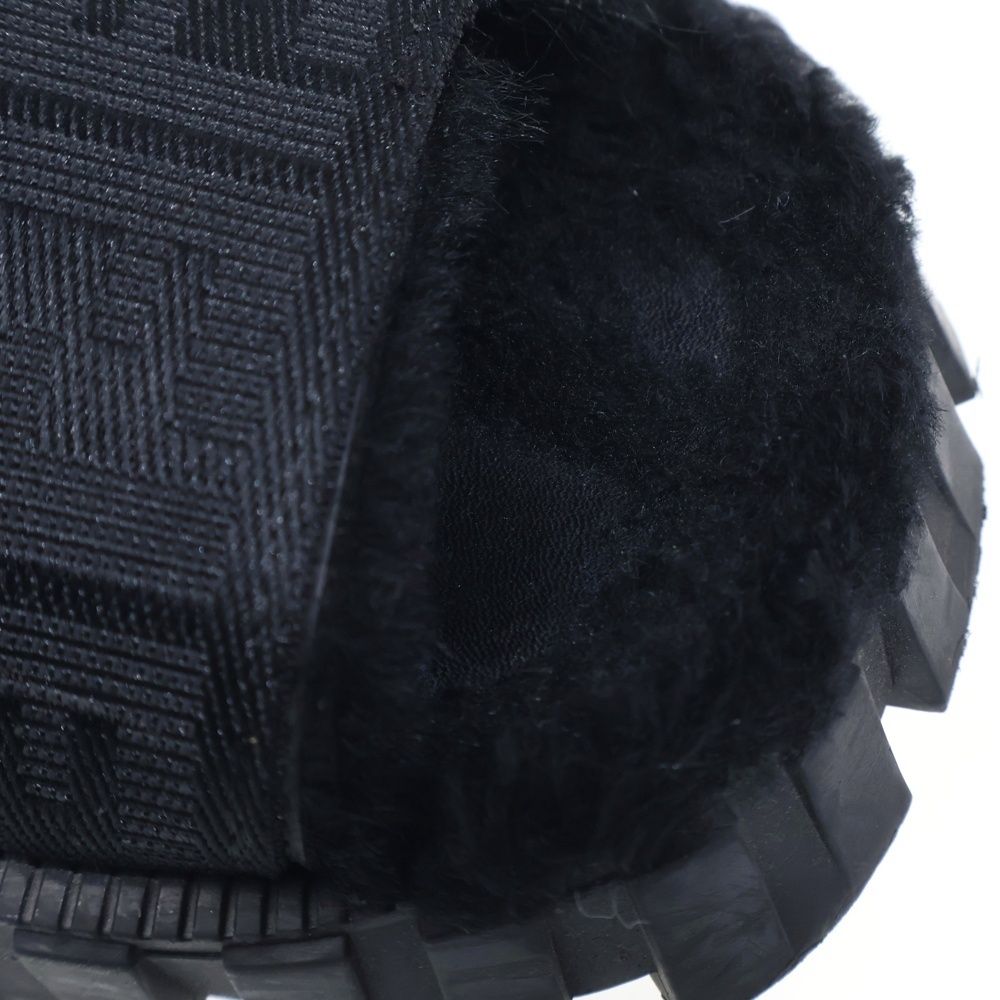 Fendi Fflogo Sole Shearling Sandals Black — view 6