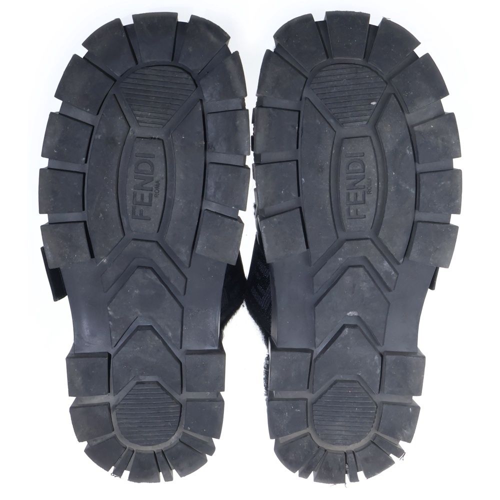 Fendi Fflogo Sole Shearling Sandals Black — view 5