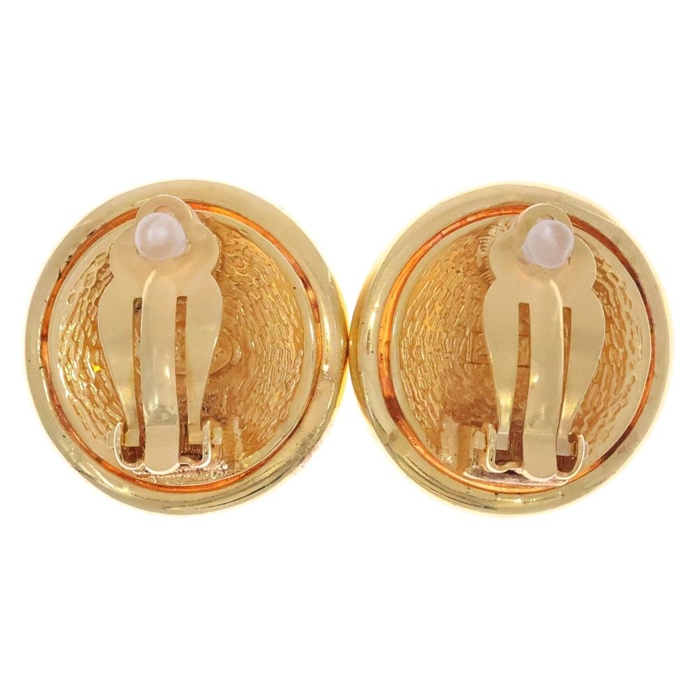 Chanel Vintage CC Logo Circle Earrings Gold — view 2