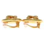 Chanel Vintage CC Logo Circle Earrings Gold — view 3