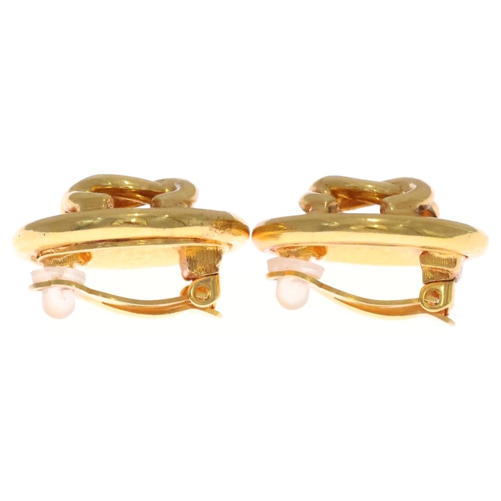 Chanel Vintage CC Logo Circle Earrings Gold — view 3