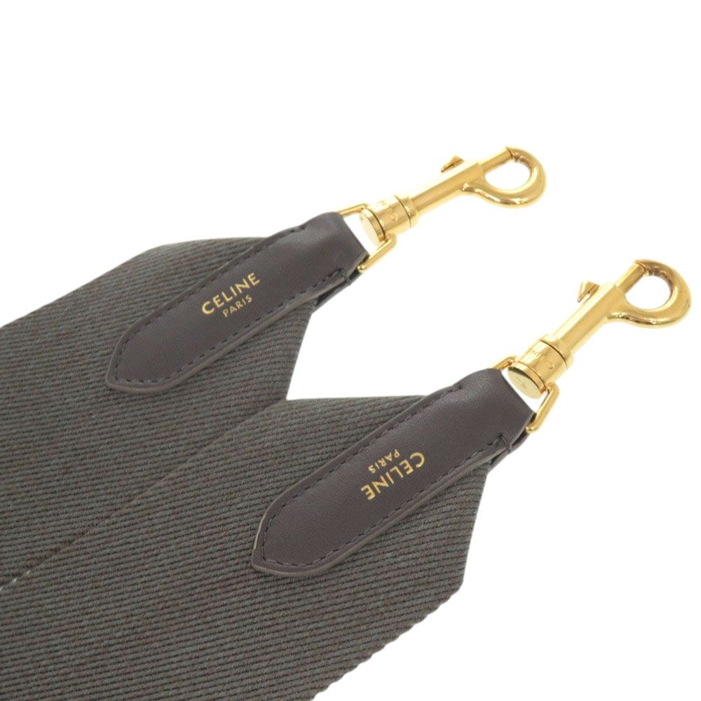 Celine Jacquard Short Strap Canvas Leather Gray — view 4