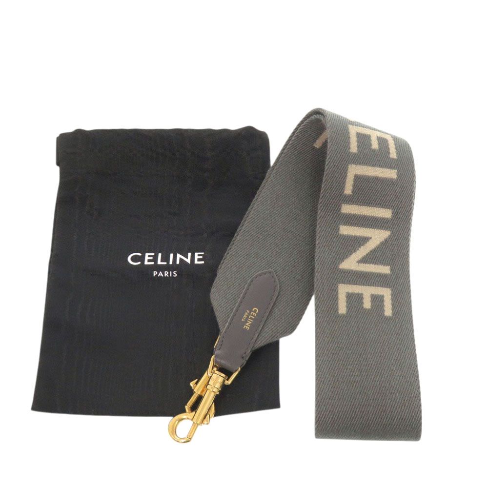 Celine Jacquard Short Strap Canvas Leather Gray — view 2