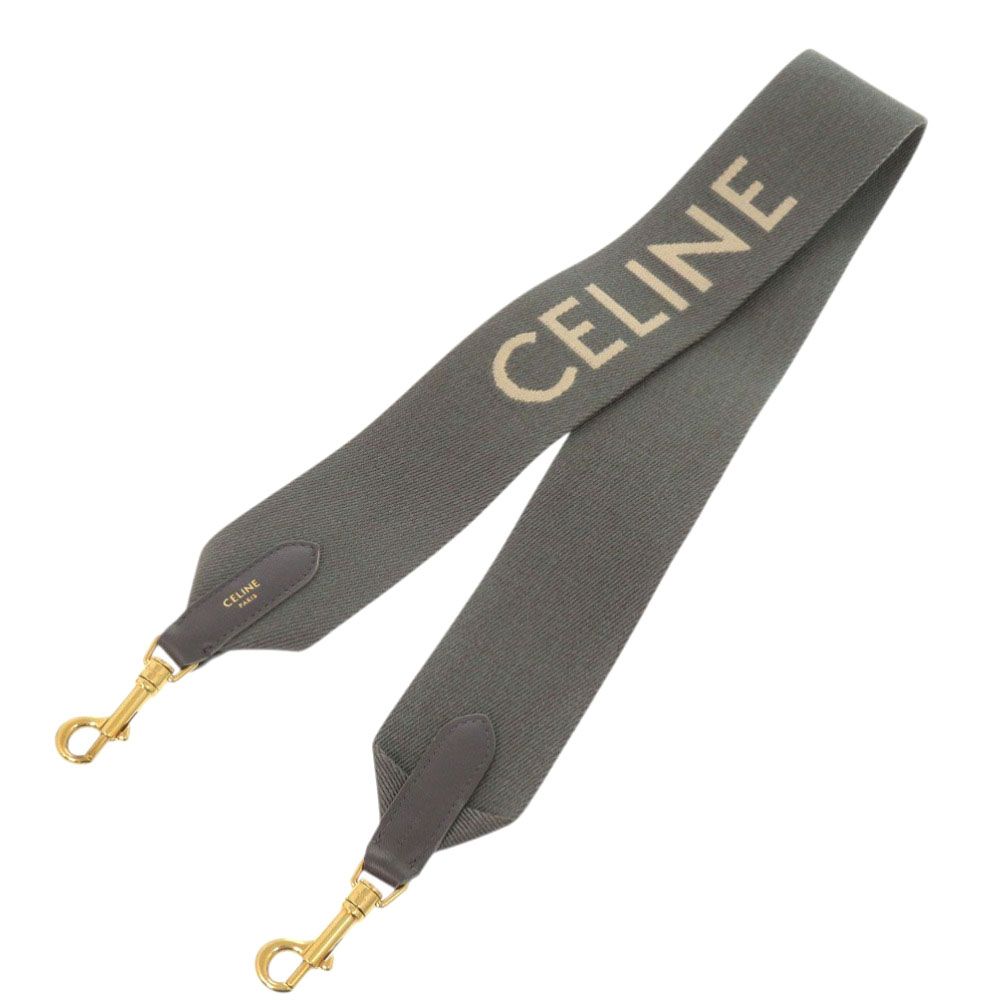 Celine Jacquard Short Strap Canvas Leather Gray — view 3