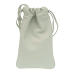 Celine Triomphe Drawstring Phone Pouch Leather Light Green Shoulder Bag — view 3