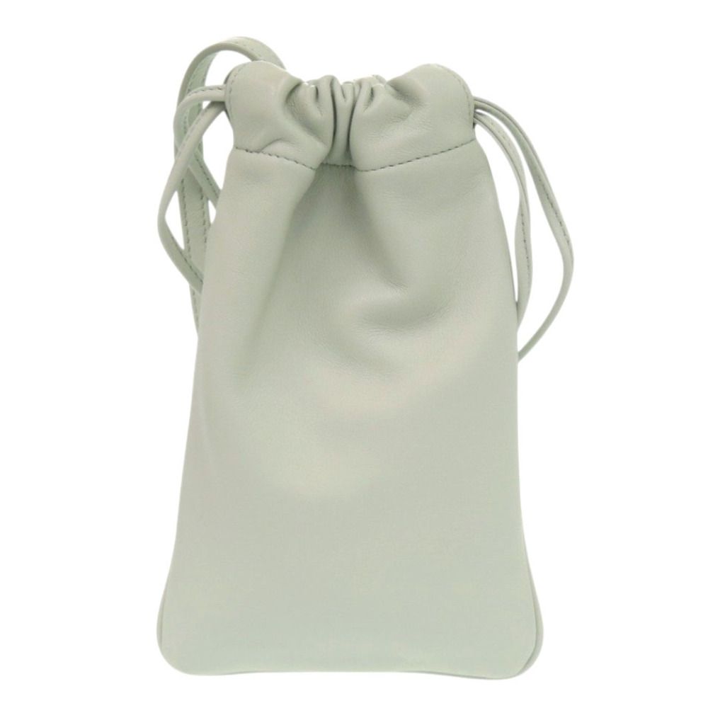 Celine Triomphe Drawstring Phone Pouch Leather Light Green Shoulder Bag — view 3