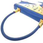 Hermes Limited Sun Cloud Courchevel Blue France Gold Handbag — view 5