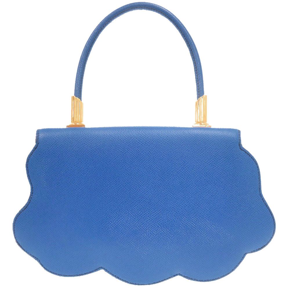Hermes Limited Sun Cloud Courchevel Blue France Gold Handbag — view 3