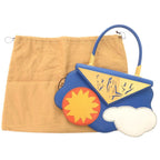 Hermes Limited Sun Cloud Courchevel Blue France Gold Handbag — view 2