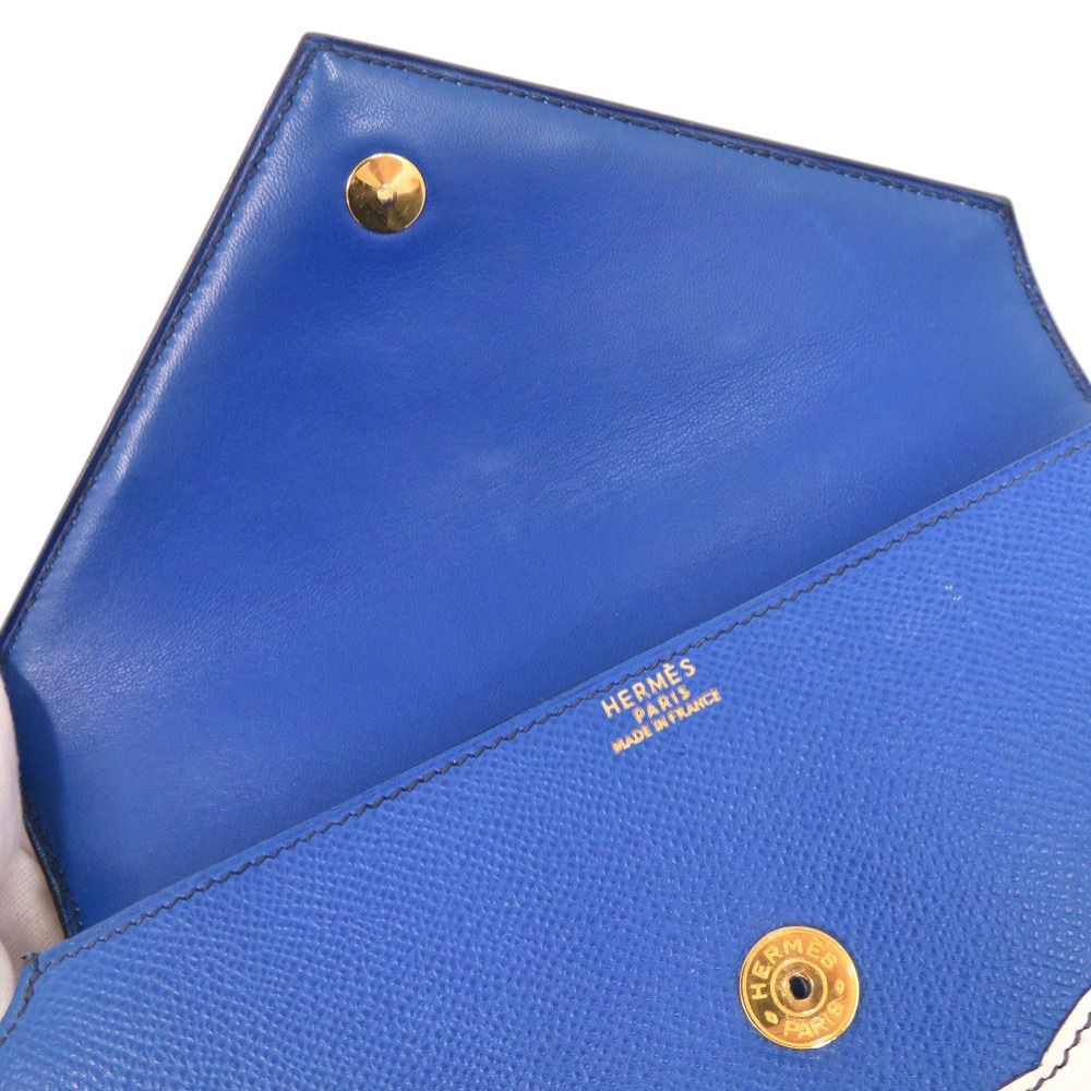 Hermes Limited Sun Cloud Courchevel Blue France Gold Handbag — view 7