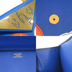 Hermes Limited Sun Cloud Courchevel Blue France Gold Handbag — view 8