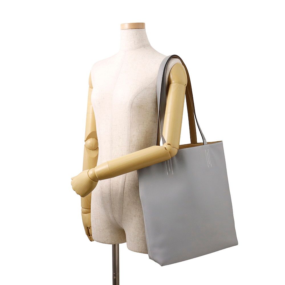 Hermes Tote Neo Double Sens 28 Gris Perle Pouchier Swift Reversible — view 5