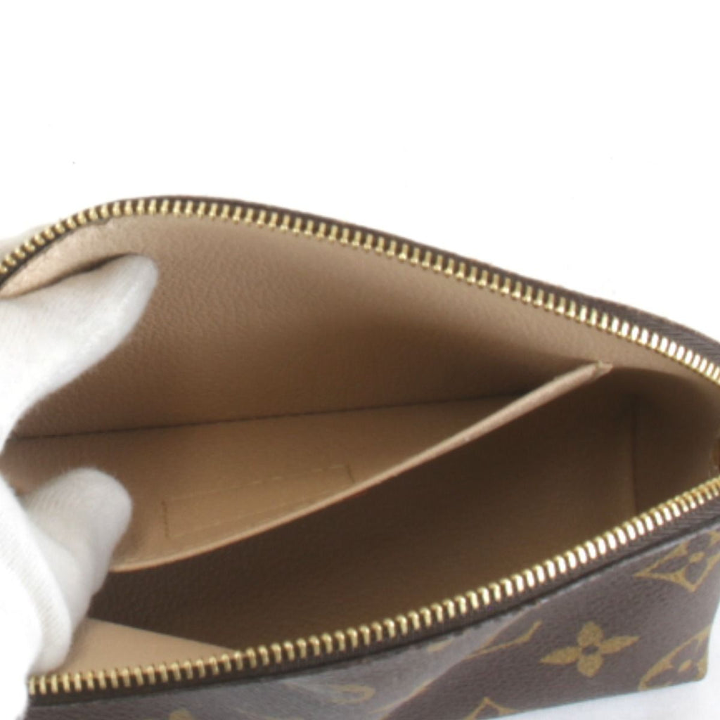 Louis Vuitton Pochette Cosmetic PM Makeup Pouch Monogram Canvas Brown — view 9