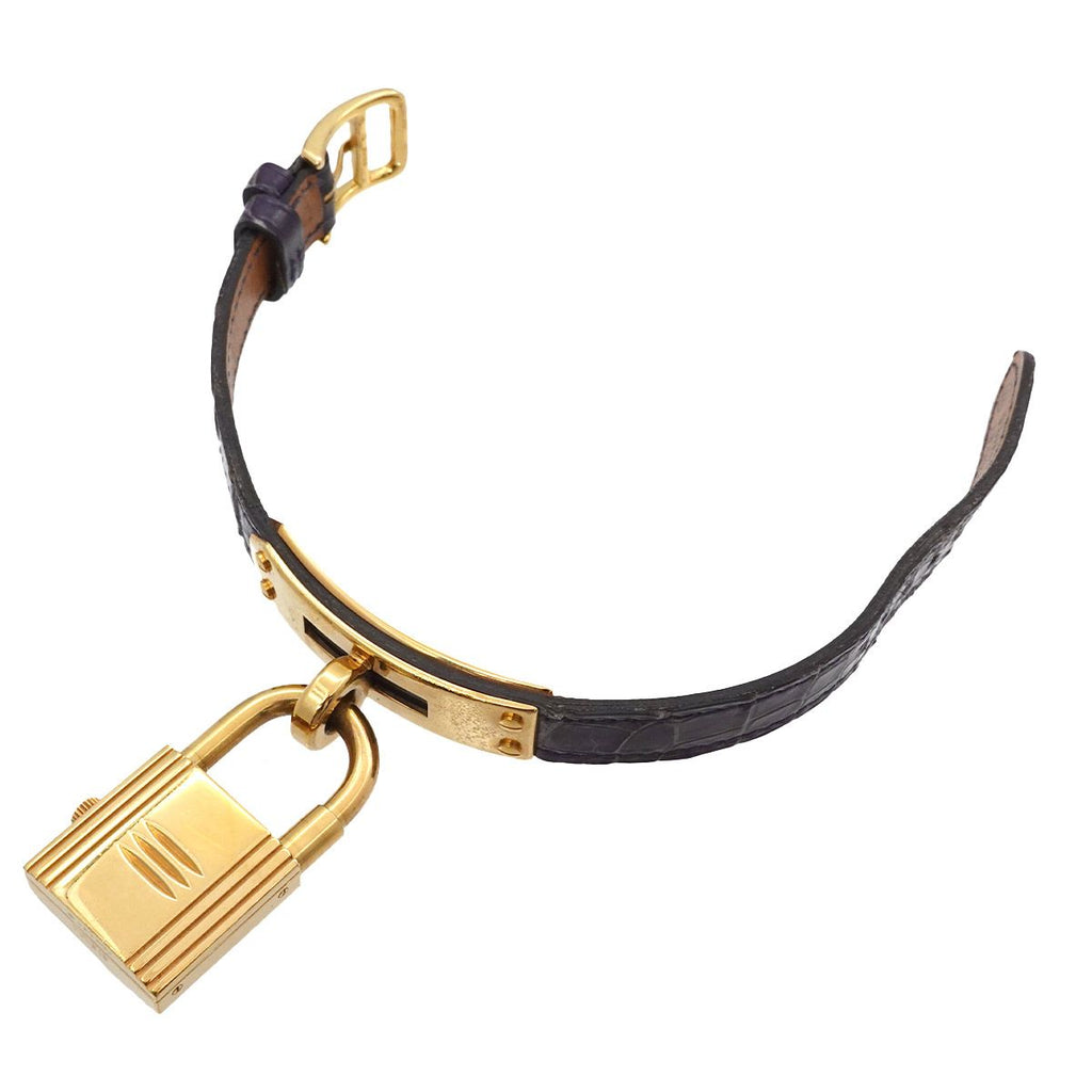 Hermes Kelly Watch Gold Blue Quartz Cadena — view 5