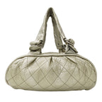 Chanel Bag Handbag Wild Stitch Leather Champagne Gold Silver Handheld Quilted — view 2