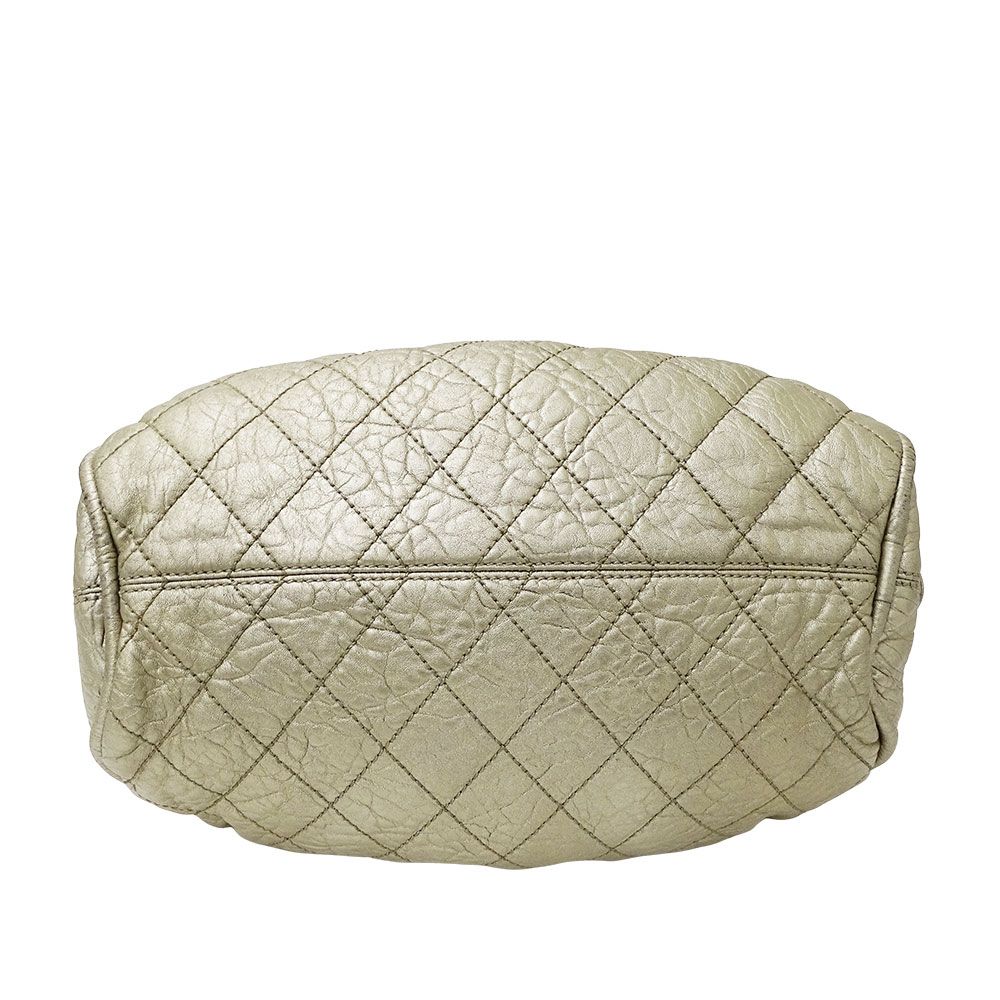 Chanel Bag Handbag Wild Stitch Leather Champagne Gold Silver Handheld Quilted — view 3