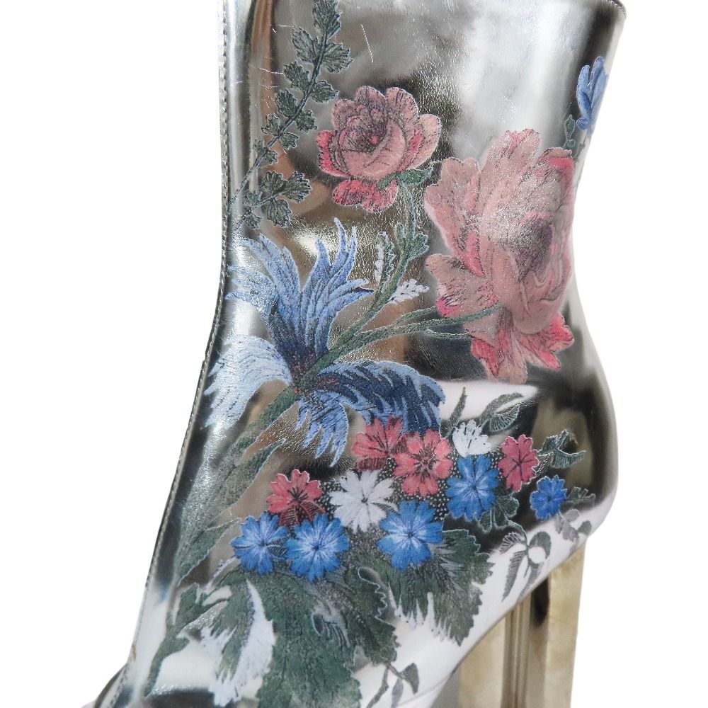 Louis Vuitton Silhouette Line Ankle Boots Metallic Floral Print Short Leather — view 5