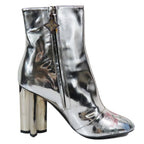 Louis Vuitton Silhouette Line Ankle Boots Metallic Floral Print Short Leather — view 3