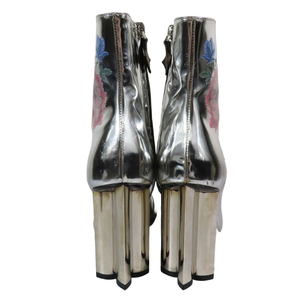 Louis Vuitton Silhouette Line Ankle Boots Metallic Floral Print Short Leather — view 2