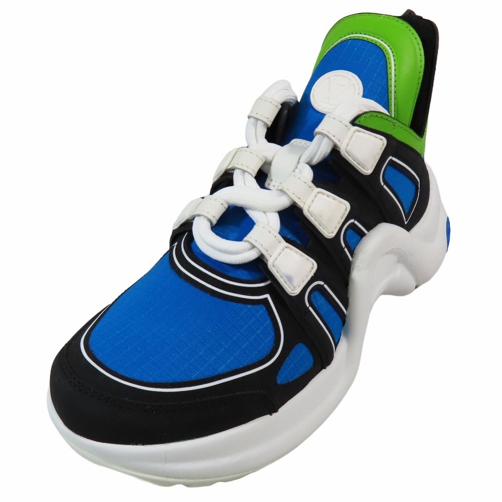 Louis Vuitton Low Cut Sneakers Shoes 34.5 Blue Black Green White — view 2