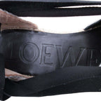 Loewe Paula S Ibiza Crystal Ribbon Espadrille Sandals Wedge Sole 38 Black — view 9
