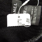 Chanel CC Logo Cashmere Silk Knit Cap Beanie Cap Lame Black Gray — view 5