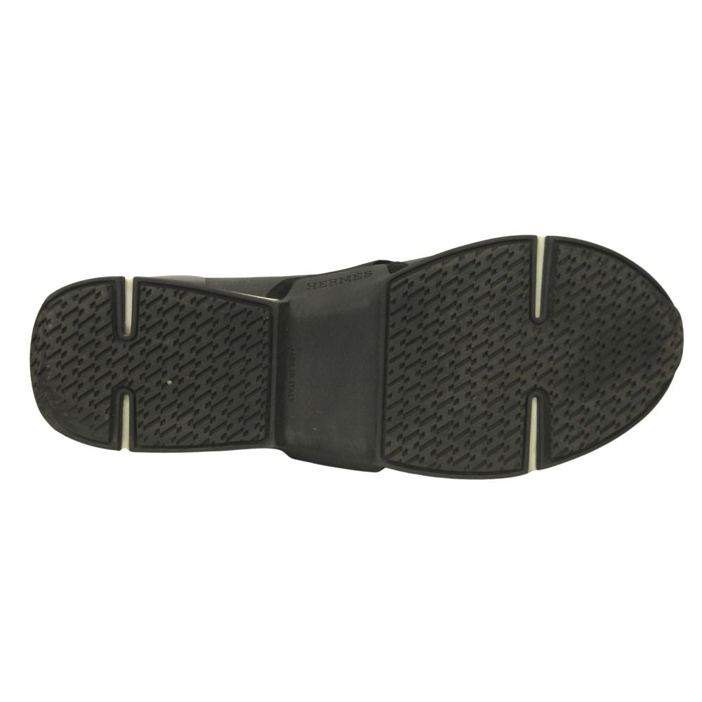Hermes Epsom Leather Slip on Loafers Shoes Buckle 42.5 Black — view 7