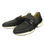 Hermes Epsom Leather Slip on Loafers Shoes Buckle 42.5 Black — view 3