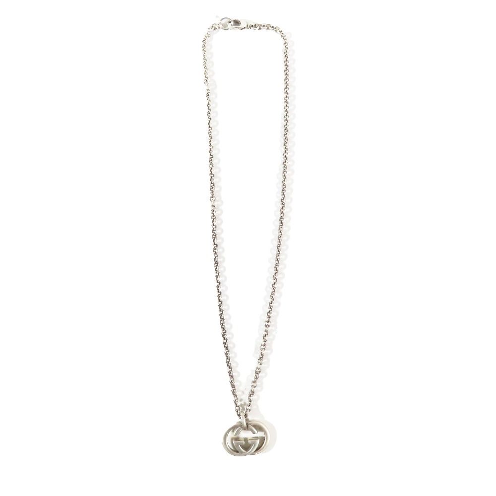 Gucci Polished Interlocking Chain Necklace Pendant Silver — view 2