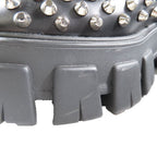 Prada 714 Monolith Brushed Leather Thick Sole Studded Loafers Lace Up Shoes — view 9