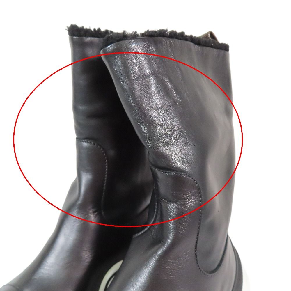 Louis Vuitton LV Akrite Line Boa Boots Shoes Leather 35 Black White Blue — view 7