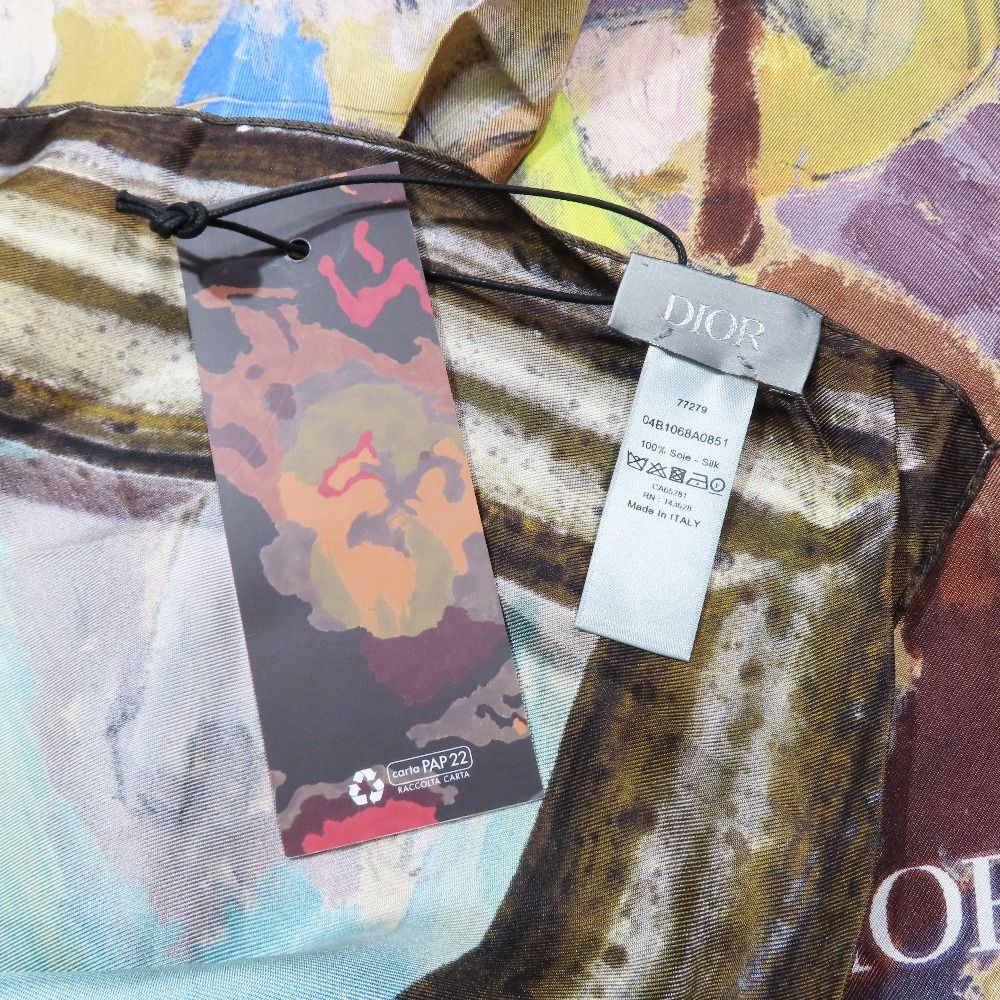 Dior Duncan Grant Square Scarfskin Bandana Silk Painting Graphic Multicolor — view 4