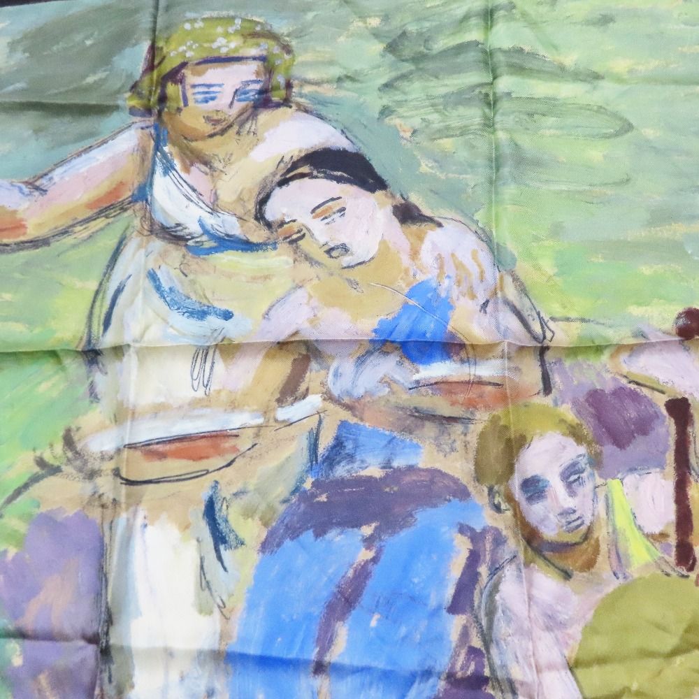 Dior Duncan Grant Square Scarfskin Bandana Silk Painting Graphic Multicolor — view 2