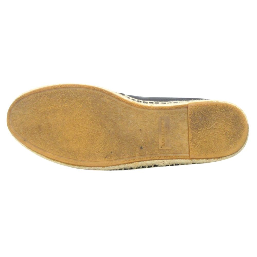 Saint Laurent Paris Espadrilles Leather Slip on Shoes Logo Embroidery — view 5