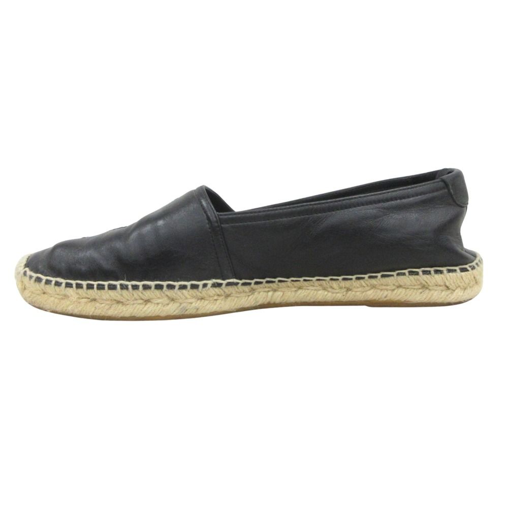 Saint Laurent Paris Espadrilles Leather Slip on Shoes Logo Embroidery — view 2