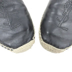 Saint Laurent Paris Espadrilles Leather Slip on Shoes Logo Embroidery — view 9