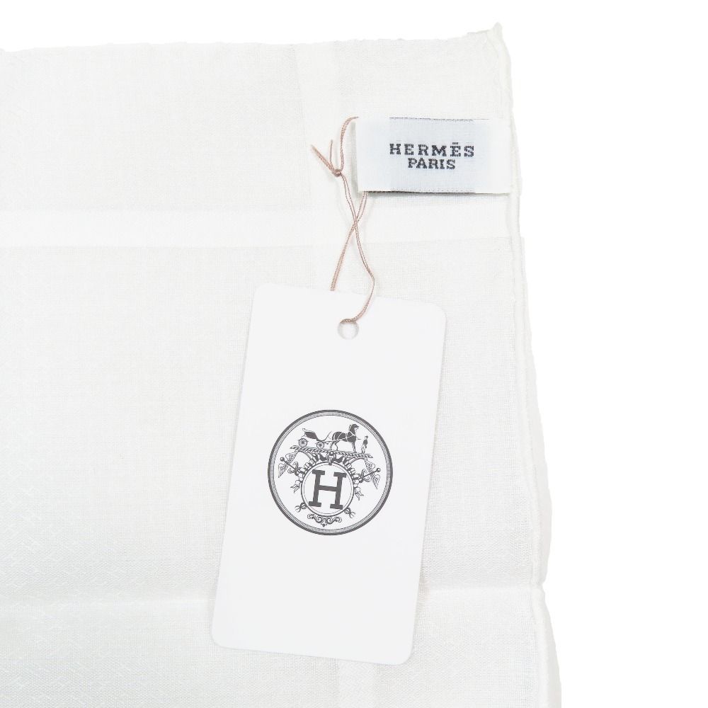 Hermes Jacquard Logo All Over Pattern Handkerchief Chief Cotton 100% — view 4