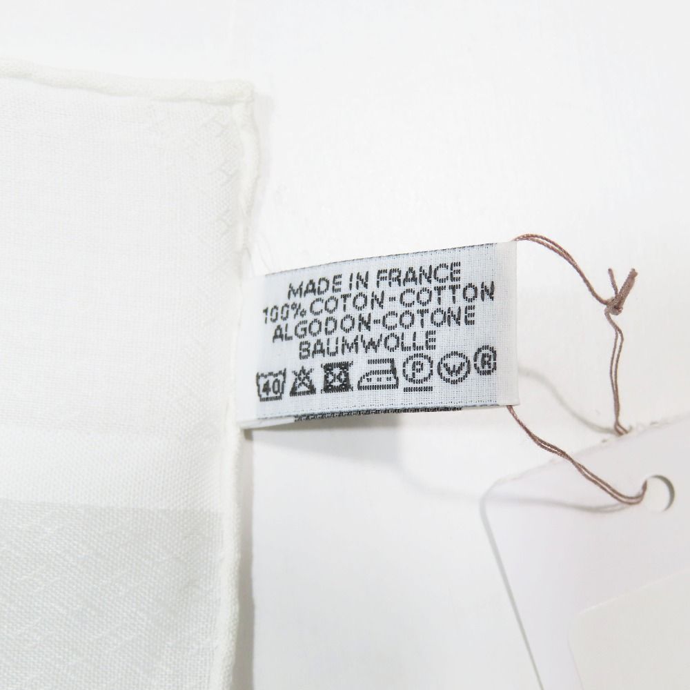 Hermes Jacquard Logo All Over Pattern Handkerchief Chief Cotton 100% — view 5
