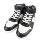 Hermes Logo Clou de Selle Style Leather High Cut Sneakers Shoes Black Blue — view 3
