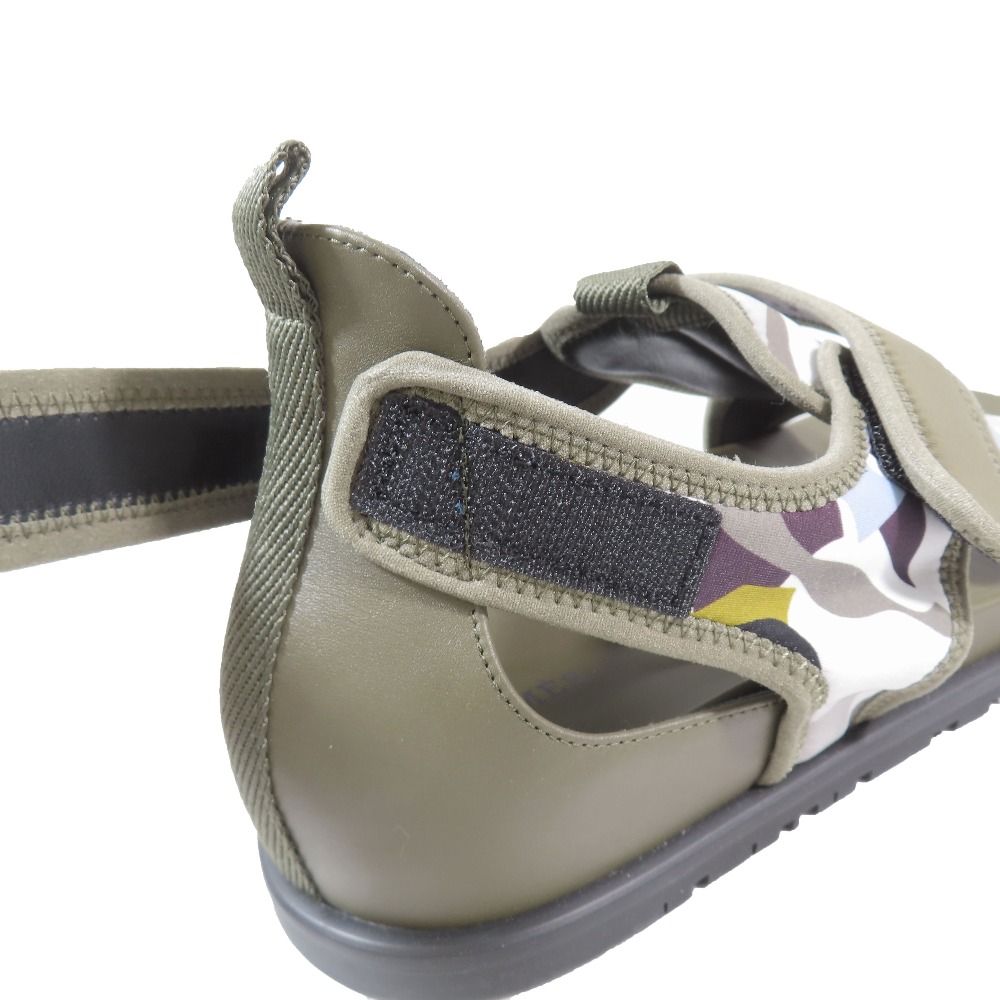 Hermes Giorno Sandals Shoes Technical Jersey Velcro 40.5 Khaki — view 8