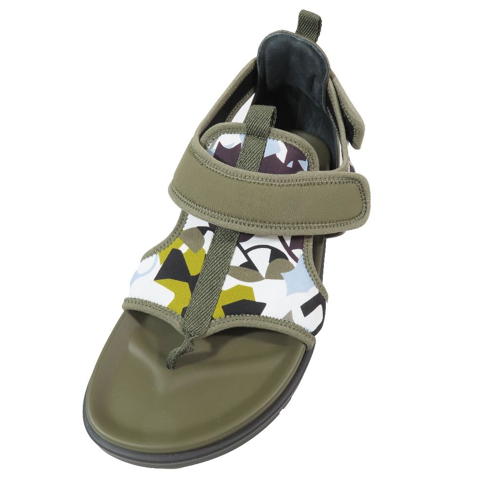 Hermes Giorno Sandals Shoes Technical Jersey Velcro 40.5 Khaki — view 4