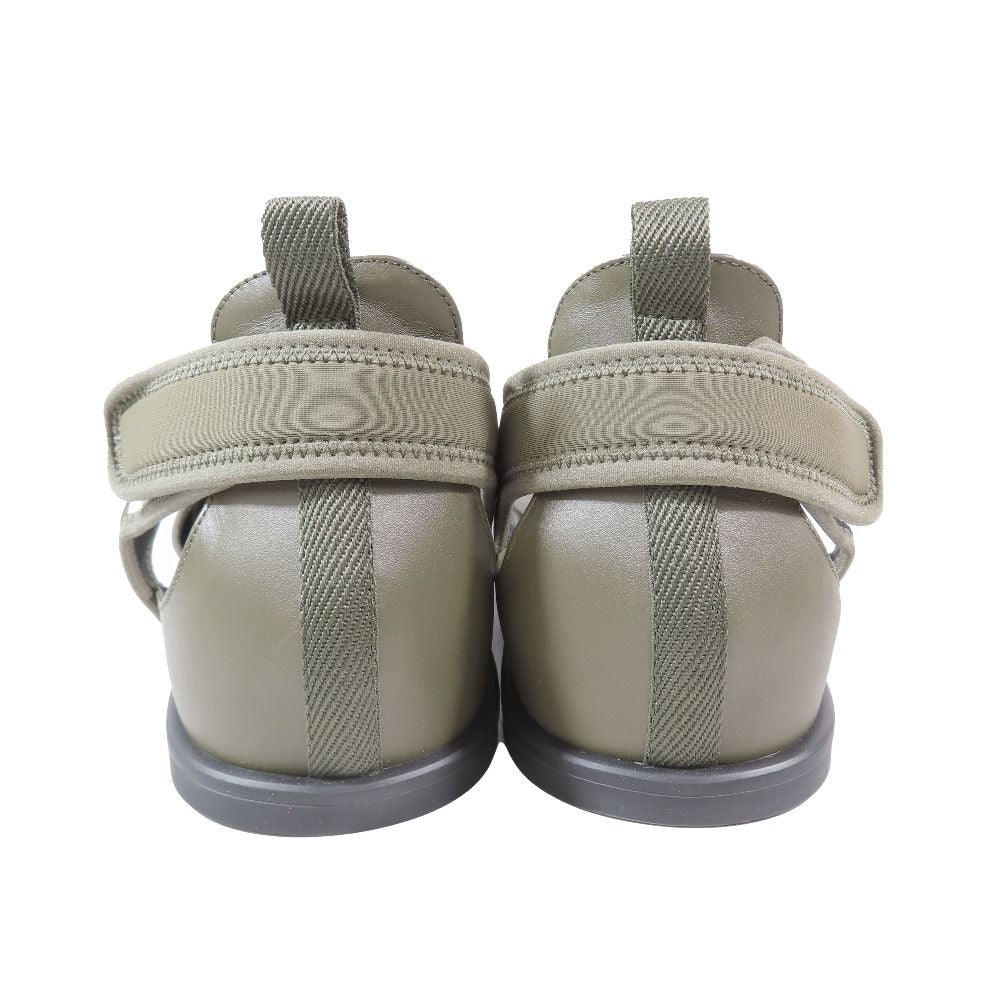 Hermes Giorno Sandals Shoes Technical Jersey Velcro 40.5 Khaki — view 5
