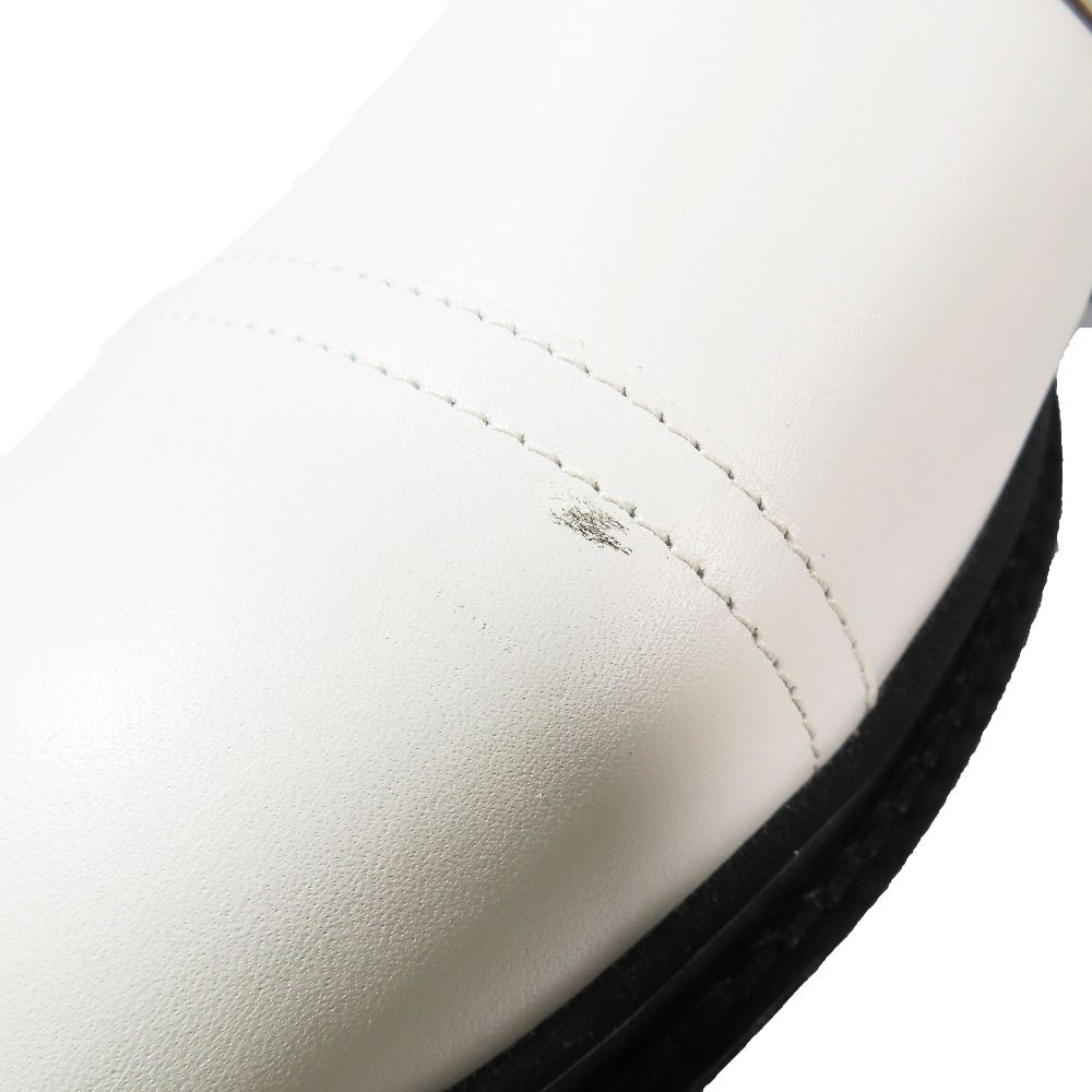 Hermes Funk Kelly Buckle Leather Short Boots Lace Up Shoes White — view 7