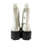 Hermes Funk Kelly Buckle Leather Short Boots Lace Up Shoes White — view 4