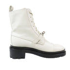 Hermes Funk Kelly Buckle Leather Short Boots Lace Up Shoes White — view 2