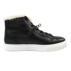Hermes Day Kelly Buckle Silver Shearling Leather Short Boots Shoes Black — view 2