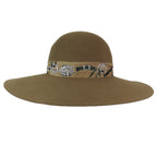 Hermes Francoise Brides de Gala Rabbit Wool Felt Long Brim Hat Wide 57 Brown — view 3