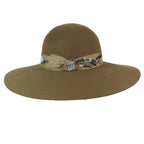 Hermes Francoise Brides de Gala Rabbit Wool Felt Long Brim Hat Wide 57 Brown — view 4