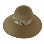 Hermes Francoise Brides de Gala Rabbit Wool Felt Long Brim Hat Wide 57 Brown — view 2